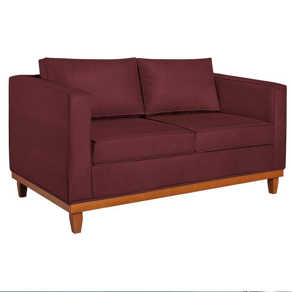 Sofá 2 E 3 Lugares Europa 180 Cm Estilo Conforto E Elegância Suede - Amarena Móveis Bordô - 7