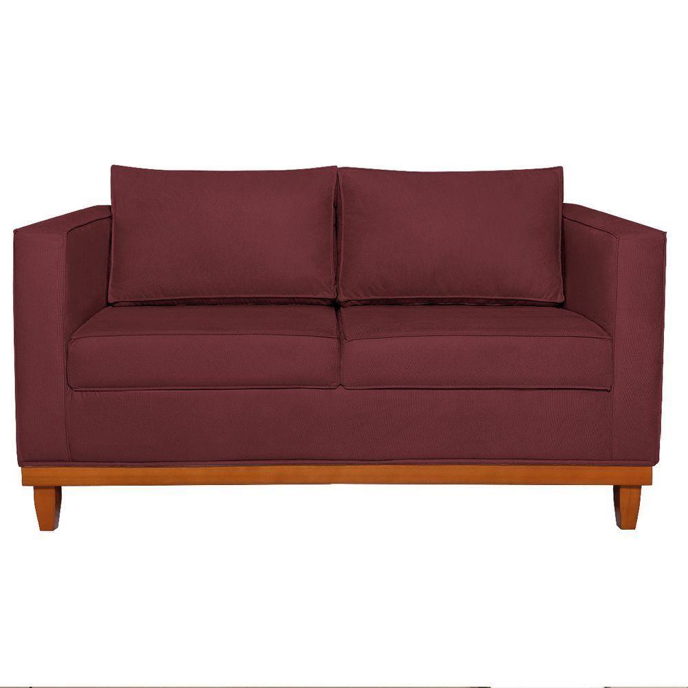 Sofá 2 E 3 Lugares Europa 180 Cm Estilo Conforto E Elegância Suede - Amarena Móveis Bordô - 10