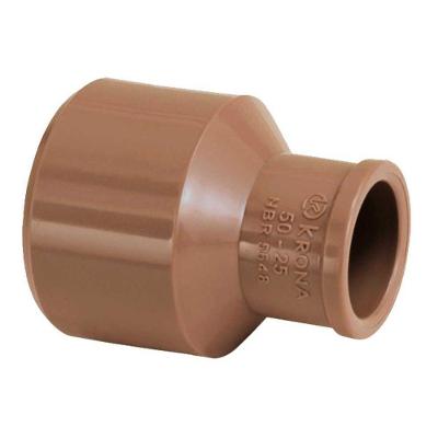 Bucha de Redução Longa Soldável 50x25mm em PVC Rígido Marrom Amanco