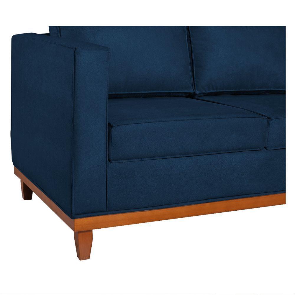 Sofá 2 E 3 Lugares Europa 180 Cm Estilo Conforto E Elegância Suede - Amarena Móveis Azul Marinho - 3
