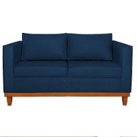 Sofá 2 E 3 Lugares Europa 180 Cm Estilo Conforto E Elegância Suede - Amarena Móveis Azul Marinho