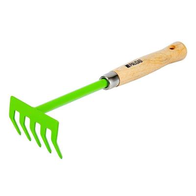 Ancinho 5 Dentes Classic 617558 para Coleta de Folhas em Aço Carbono Estrutural Verde Palisad
