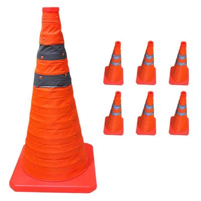 Kit 6 Cones Retráteis SU-CONE3-1 Dobráveis Refletivos 50cm Laranja AB Mídia