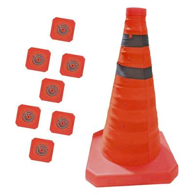 Kit 7 Cones Retráteis SU-CONE1-1 Dobráveis Refletivos 70cm Laranja AB Mídia