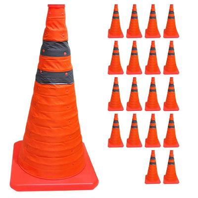 Kit 18 Cones Retrátil Refletivo 70cm Sinalização Laranja AB Mídia
