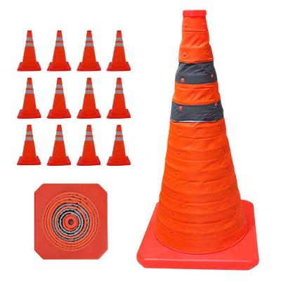 Kit 12 Cones Retráteis SU-CONE2-1 Refletivos 40cm Laranja AB Mídia