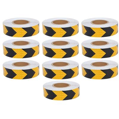 Kit 10 Faixas Refletivas Seta 25M Segurança Amarelo e Preto AB Mídia