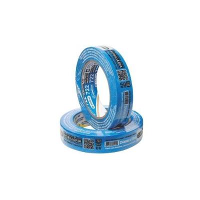 Fita Crepe Imobiliária 722 24mm X 50m Anti UV Azul para Pintura e Mascaramento Adelbras