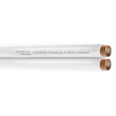 Fio Paralelo Elétrico 300V 2x4mm para Instalações Diversas Branco RCM Cabos Elétricos