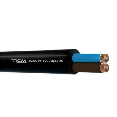 Fio Cabo Pp 500V 2X1,5mm para Condução de Energia Elétrica com Segurança RCM Cabos Elétricos