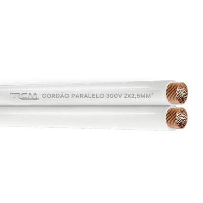 Fio Paralelo 300V 2 X 2,5mm Rolo 500m Branco para Instalação Residencial RCM Cabos Elétricos