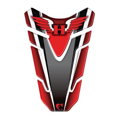 Adesivo Protetor de Tanque Moto Universal Resinado 3D Vermelho Asa Power