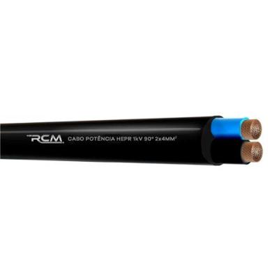 Fio Cabo Flexível Elétrico Fio Cabo Flex Hepr 1KV 2X4mm para Uso Residencial e Industrial RCM Cabos