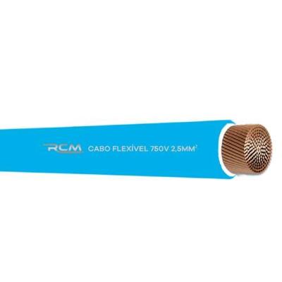 Fio Cabo Flexível Elétrico 750V 2,5mm Azul para Instalação Elétrica Segura RCM Cabos Elétricos