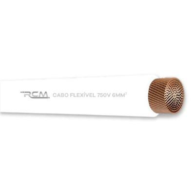 Fio Cabo Flexível 750V 6mm para Instalações Elétricas Branco RCM Cabos Elétricos