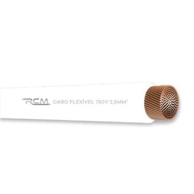 Fio Cabo Flexível 750V 2,5mm Branco para Instalação Elétrica Segura RCM Cabos Elétricos
