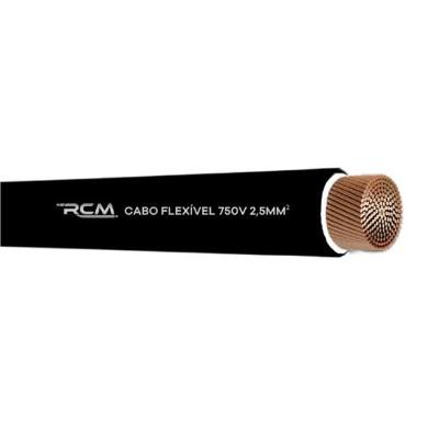 Fio Cabo Flexível 750V 2,5mm Preto para Instalação Elétrica Segura RCM Cabos Elétricos