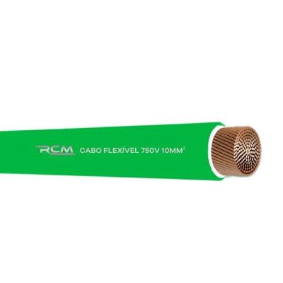 Fio Cabo Flexível 750V 10mm RCM para Uso Residencial e Industrial Verde RCM Cabos Elétricos