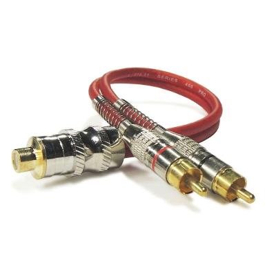 Cabo RCA Y para Áudio Series 400 Pro Vermelho 20CM para Som Automotivo e Residencial Technoise