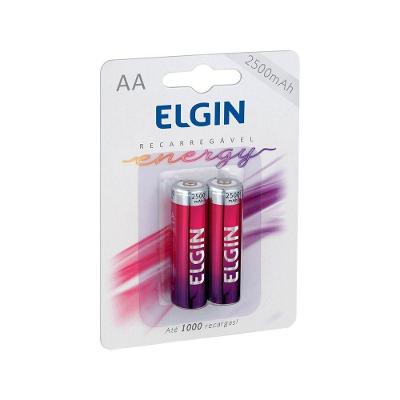 Pilha Recarregavel Elgin Aa 2500mah - Blister Com 2 Unidades