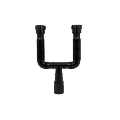 Sifão Extensivo Multiuso Duplo 720mm Preto para Cozinha Banheiro e Lavanderia Socel