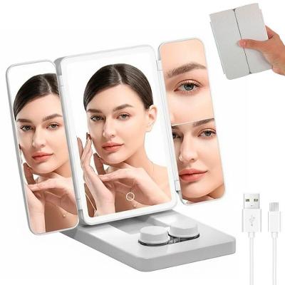 Espelho de Maquiagem BSL3895 LED 3 Cores Dobrável Branco AB Mídia