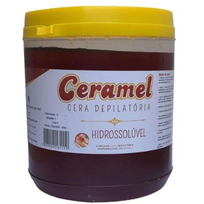 Cera Depilatória Natural Ceramel 1KG Quente Hidrossolúvel para Uso em Todo o Corpo 100% Natural