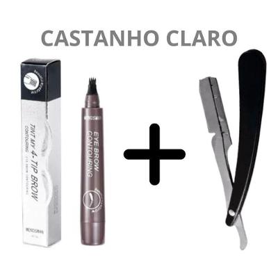 Caneta para Preenchimento de Barba a Prova D'agua e Suor 24horas Castanho Claro OEM