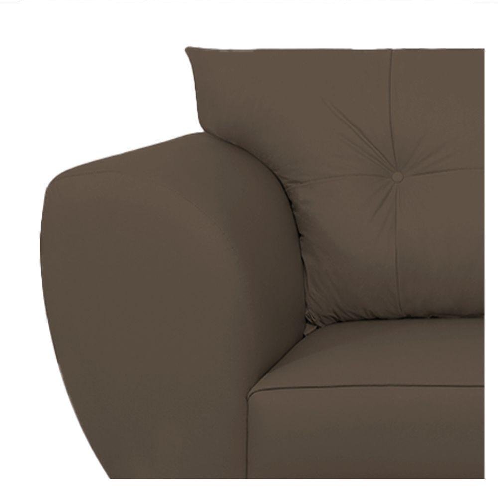 Sofá 2 Lugares Tulipa Suede - Amarena Móveis Marrom - 3