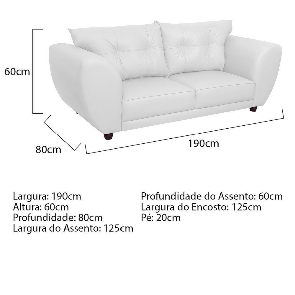 Sofá 2 Lugares Tulipa Suede - Amarena Móveis Branco - 5