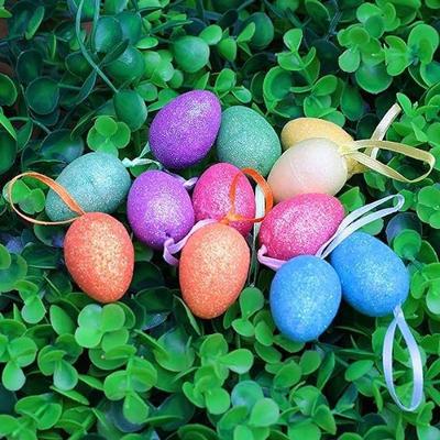 Enfeite Decorativo de Páscoa 24 Ovos Pendentes em Isopor para Arranjos e Guirlandas Vermelho