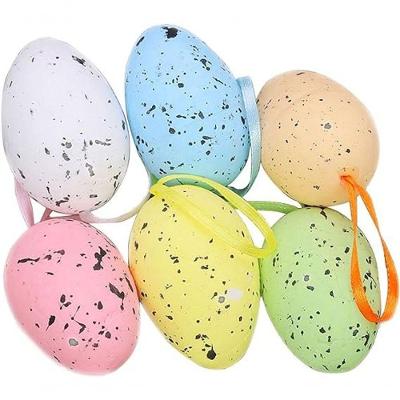 Enfeite Decorativo de Páscoa 18 Ovos Pendentes Coloridos para Decoração de Ambientes Vermelho