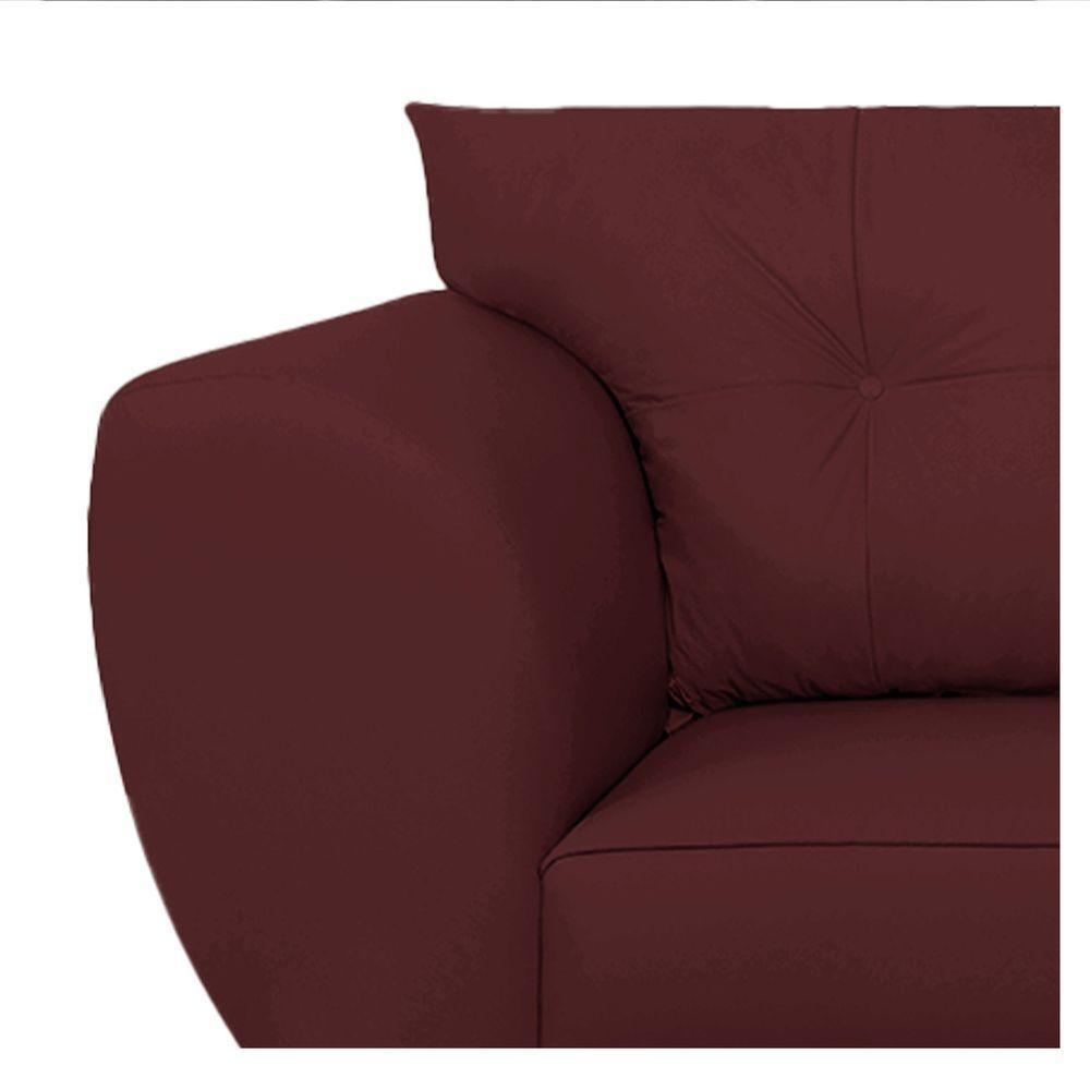 Sofá 2 Lugares Tulipa Suede - Amarena Móveis Bordô - 3