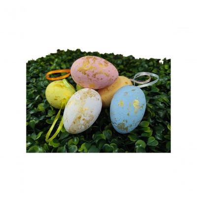 Enfeite Decorativo de Páscoa 12 Ovos Pendentes Coloridos para Decoração com Ovos de 6CM Vermelho