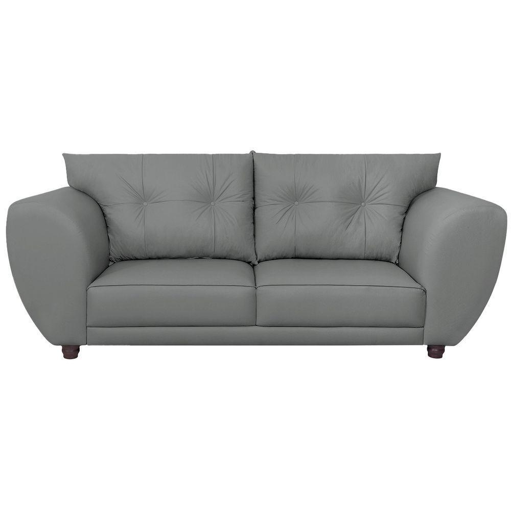 Sofá 2 Lugares Tulipa Suede - Amarena Móveis Cinza - 4