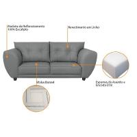 Sofá 2 Lugares Tulipa Suede - Amarena Móveis Cinza - 2