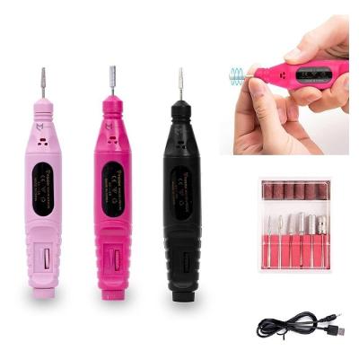 Lixadeira Elétrica para Unhas Profissional com 12 Acessórios para Manicure e Pedicure Lilás Preto