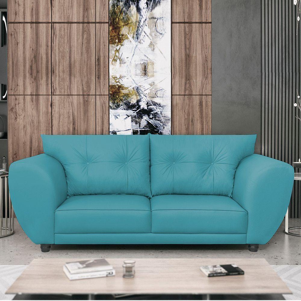 Sofá 2 Lugares Tulipa Suede - Amarena Móveis Azul Turquesa - 1