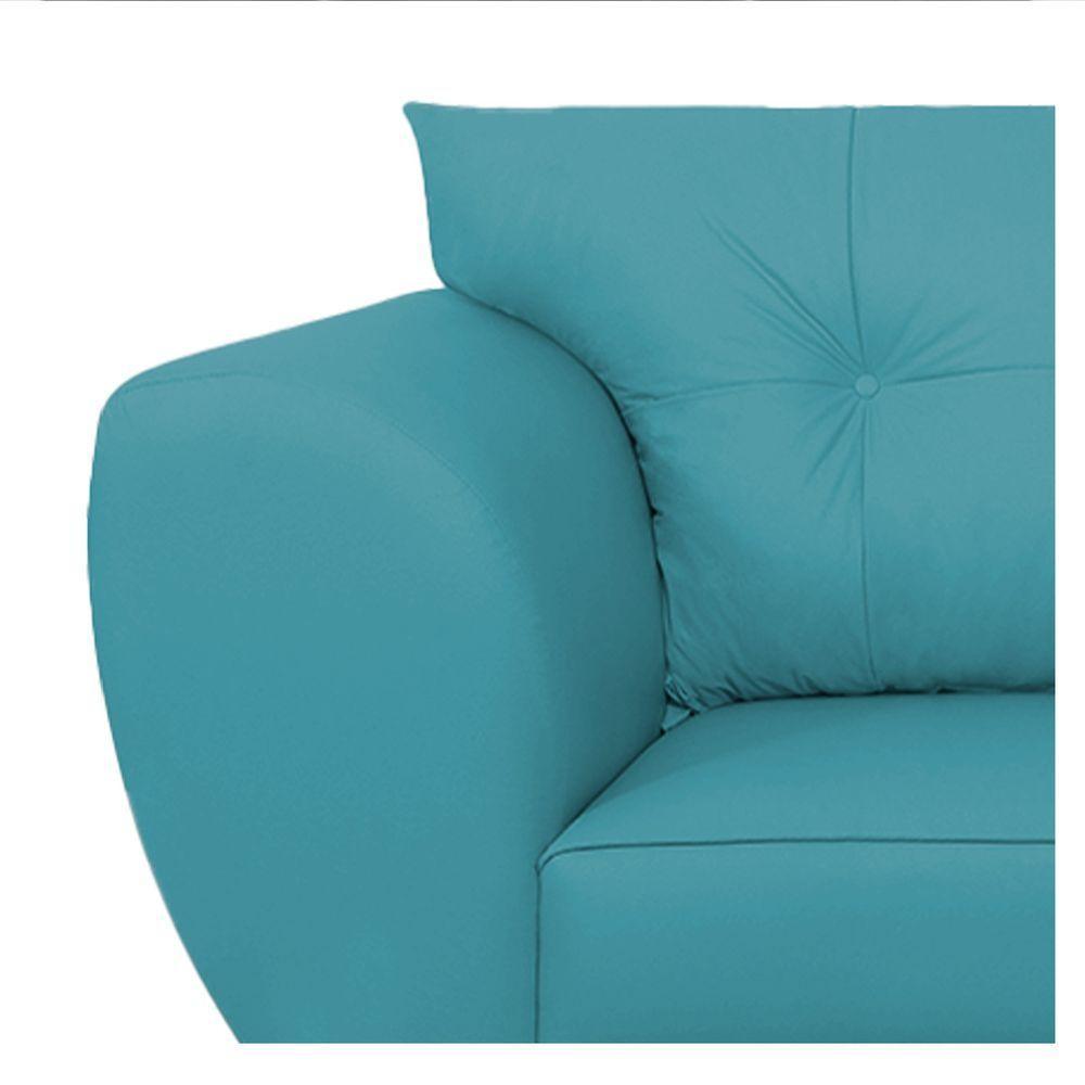 Sofá 2 Lugares Tulipa Suede - Amarena Móveis Azul Turquesa - 3