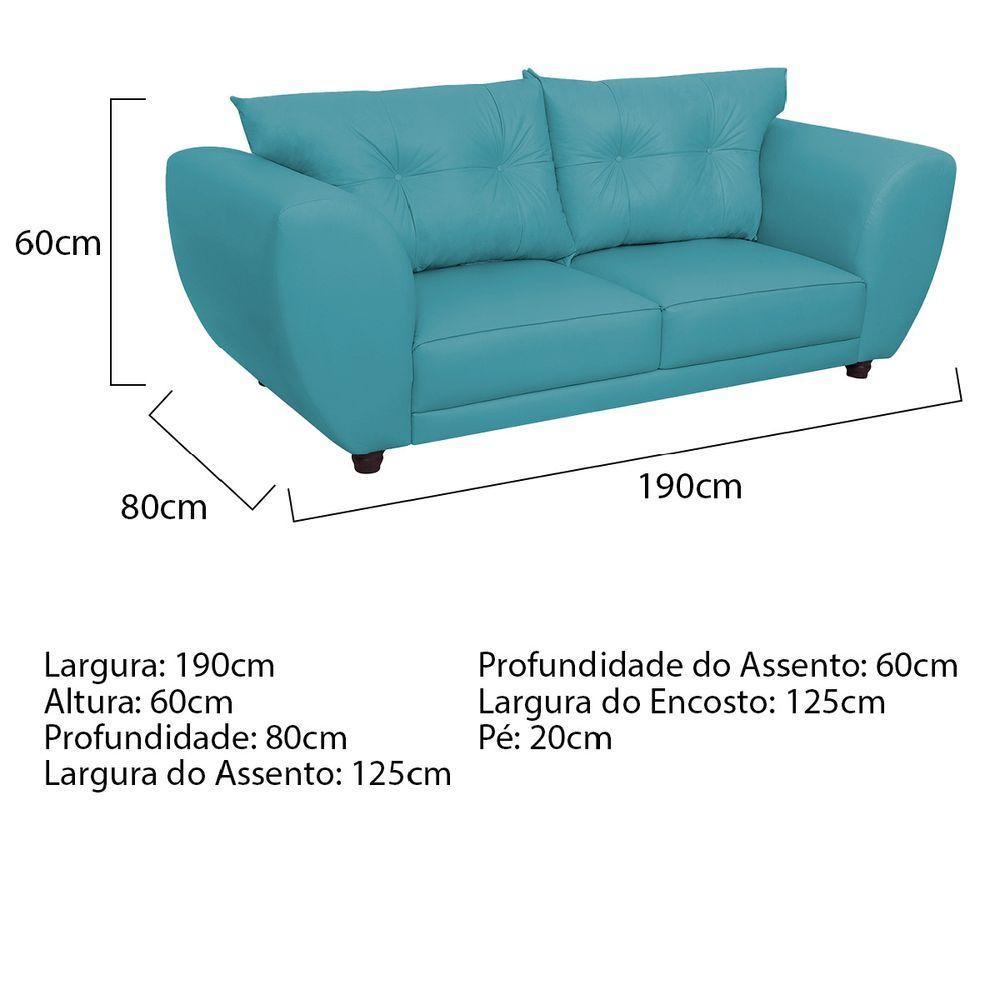 Sofá 2 Lugares Tulipa Suede - Amarena Móveis Azul Turquesa - 5