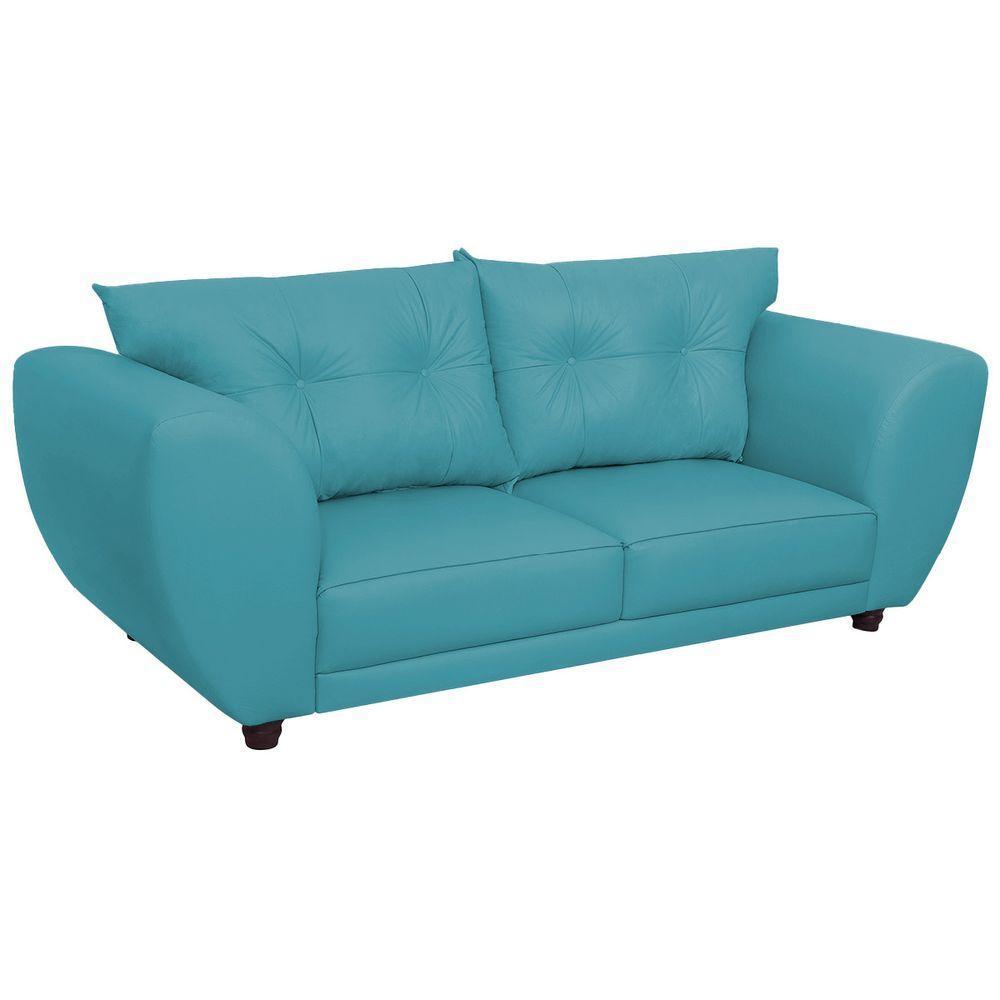 Sofá 2 Lugares Tulipa Suede - Amarena Móveis Azul Turquesa - 6