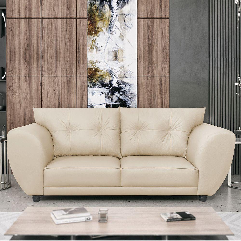 Sofá 2 Lugares Tulipa Suede - Amarena Móveis Bege - 1