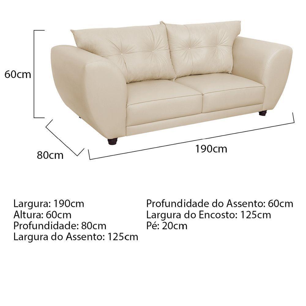 Sofá 2 Lugares Tulipa Suede - Amarena Móveis Bege - 5