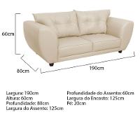 Sofá 2 Lugares Tulipa Suede - Amarena Móveis Bege - 5