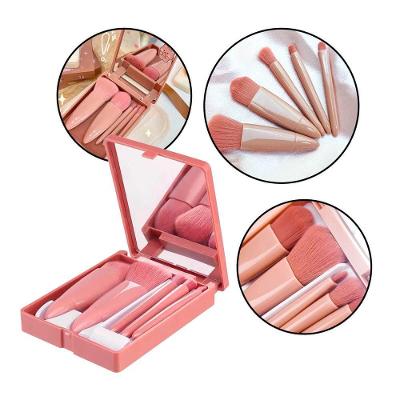 Kit de Pincéis de Maquiagem Conjunto Estojo com Cerdas Macias e Espelho Transparente Minimen