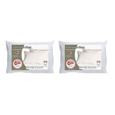 Kit 2 Travesseiros Látex Sleep Flocos Anatômico 45x65x16CM Algodão Branco Colchões Castor