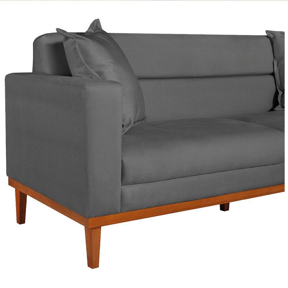 Sofá 2 Lugares Viena Linho Chumbo - 2