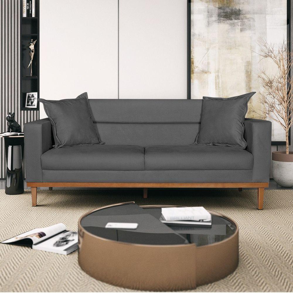 Sofá 2 Lugares Viena Linho Chumbo - 7