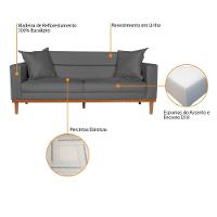 Sofá 2 Lugares Viena Linho Chumbo