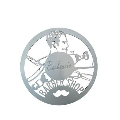 Plaquinha Decorativa Barber Shop [F031] Retrô Vintage Branco